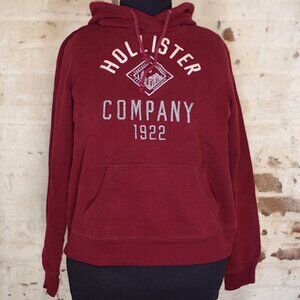 Hollister Maroon Hoodie Silver Logo